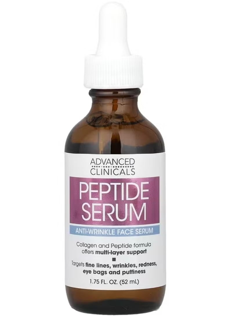 Advanced Clinicals Peptide serum for wrinkles, fine lines, and puffiness. Moisturizing and anti-wrinkle with collagen. Lifts and evens skin tone. Made with natural extracts. 52 ml - Image 1